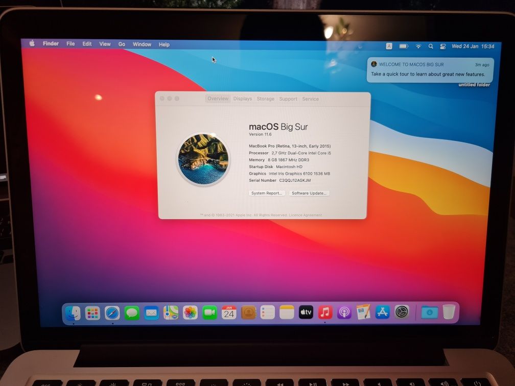 MacBook Pro 13 2015 8GB, 256 SSD