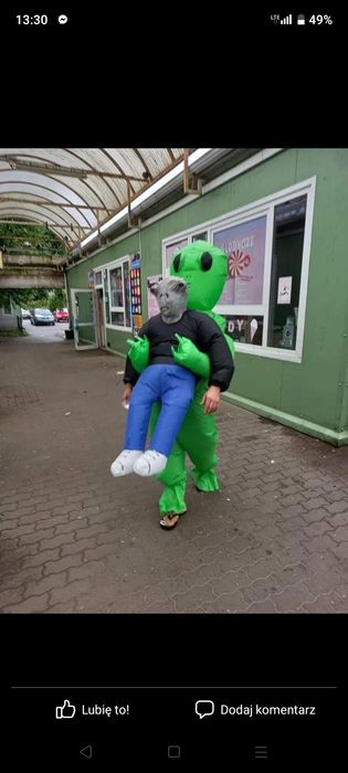 Strój dmuchany ufo uprowadzony przez ufo