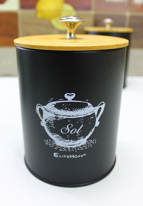 Zestaw pojemników 4 szt. SÓL, KAWA, CUKIER, HERBATA