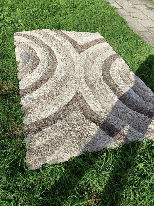 Używany dywan, brązowe odcienie, 235 cm x 163 cm