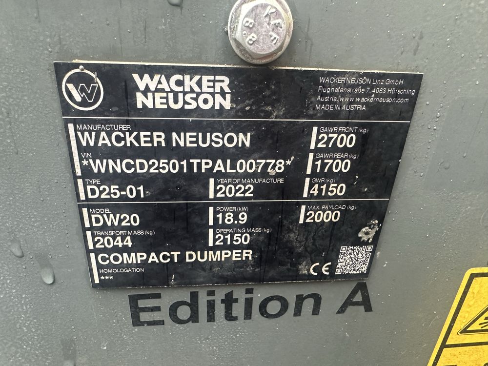 Wozidlło budowlane Wacker Neuson DW20