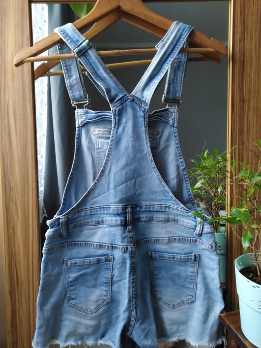 Damskie Niebieskie Krótkie Ogrodniczki