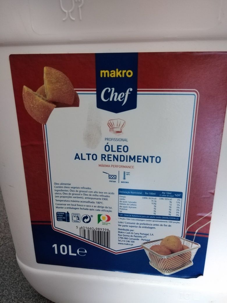 Oleo de fritar alimentar vegetal novo selado