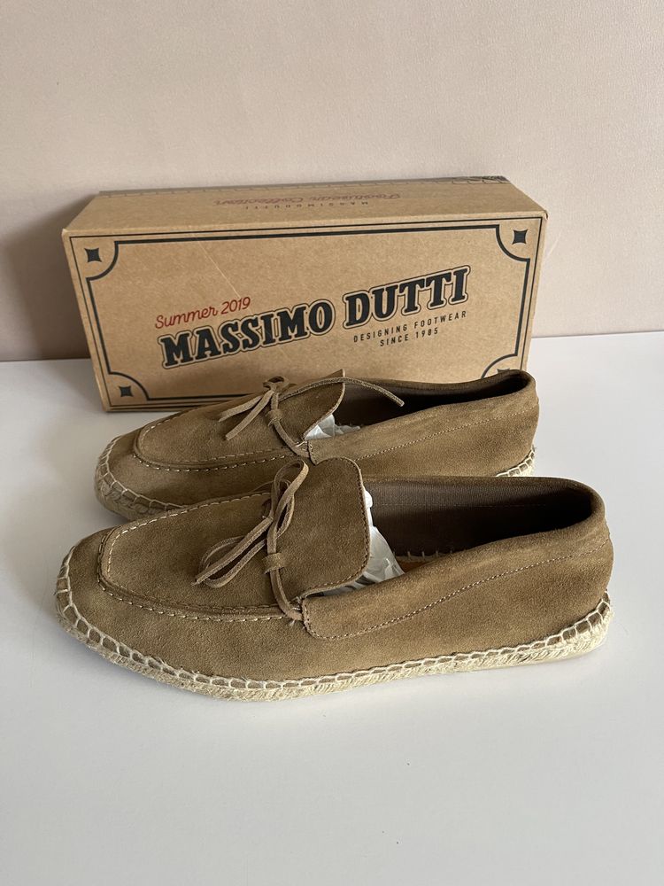 Espadryle buty żeglarskie  z zamszu i juty Massimo Dutti rozmiar 42