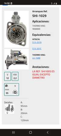 Motor de arranque Yanmar/thermoking