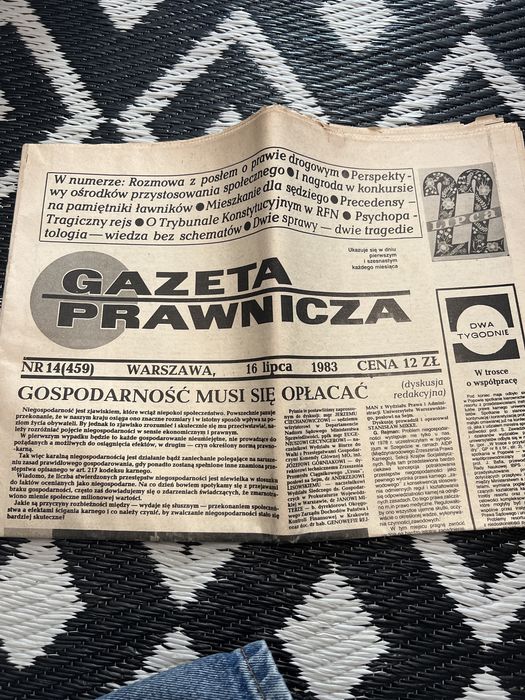 Gazeta prawnicza 16 lipca 1983 nr 14 (459) - kolekcja gazet PRL