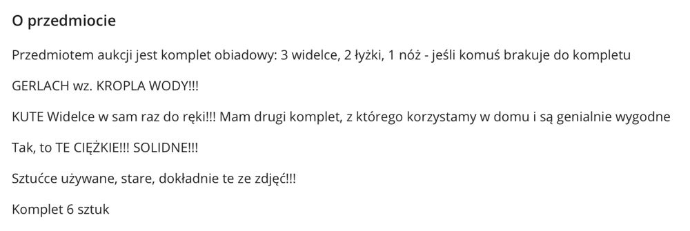 GERLACH Kropla wody sztućce KUTE wodelec łyżka nóż PRL te cieżkie