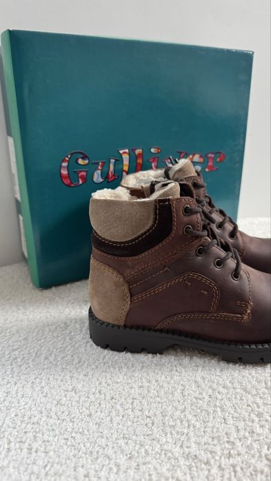 Nowe botki dla chlopca skorzane Gulliver 31 brazowe buty ocieplne