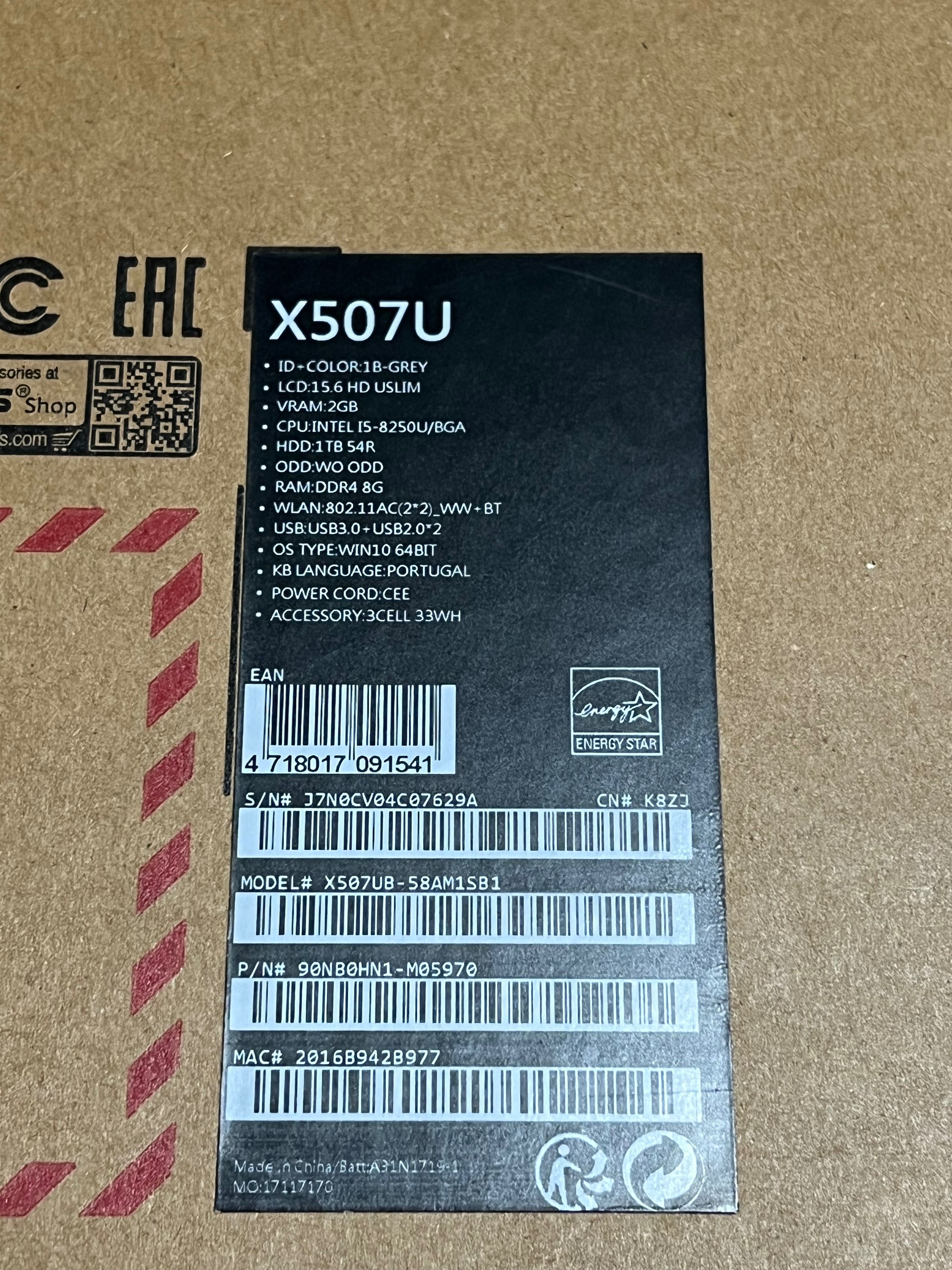 Portátil Asus i5 8 geração COMO NOVO