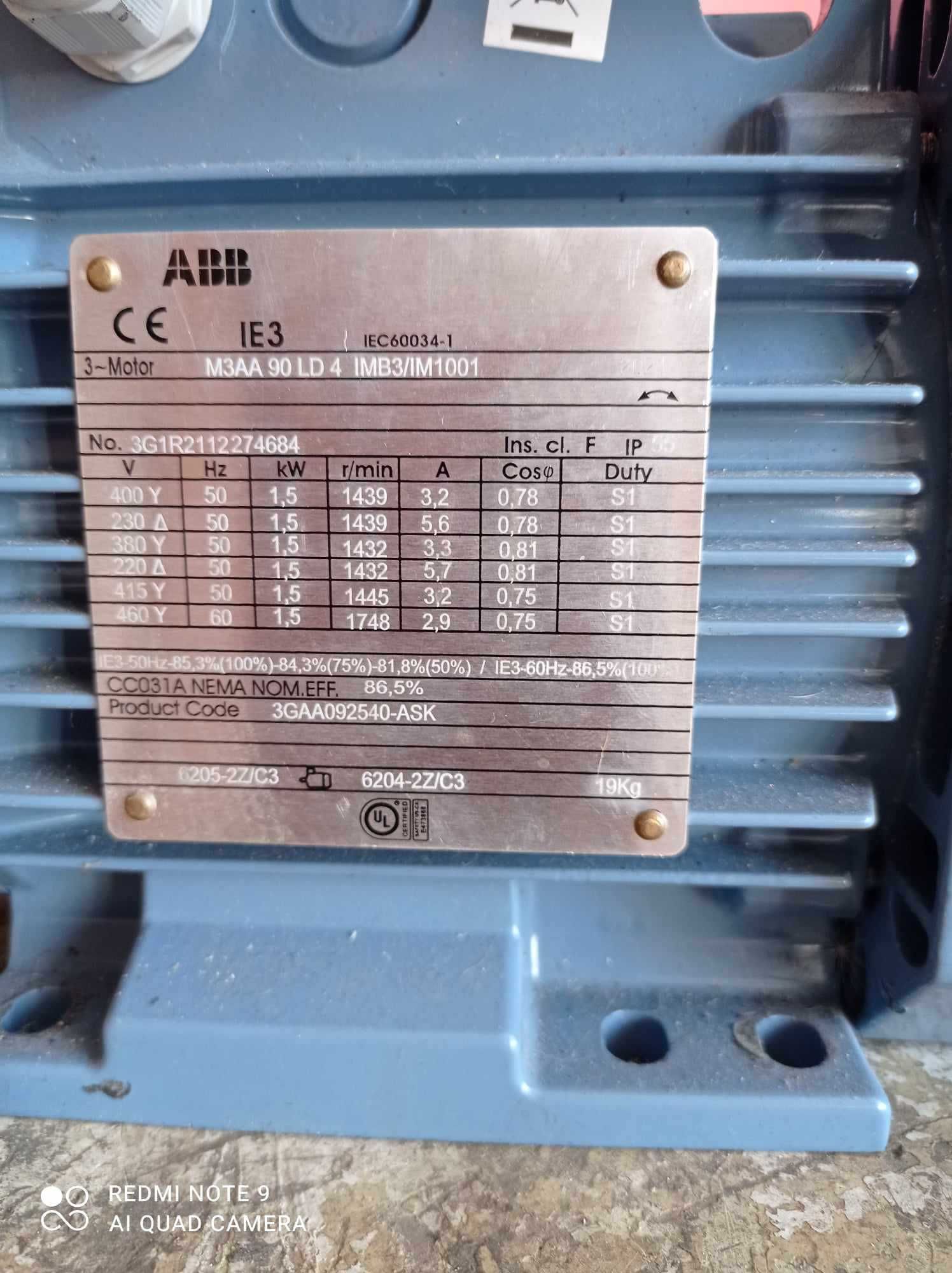 Елетромотори (двигуни) фірми ABB 3 kw,1,5kw