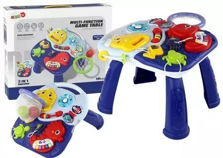 Stolik edu 2w1 zwierzęta morskie pianinko zegar. Leantoys