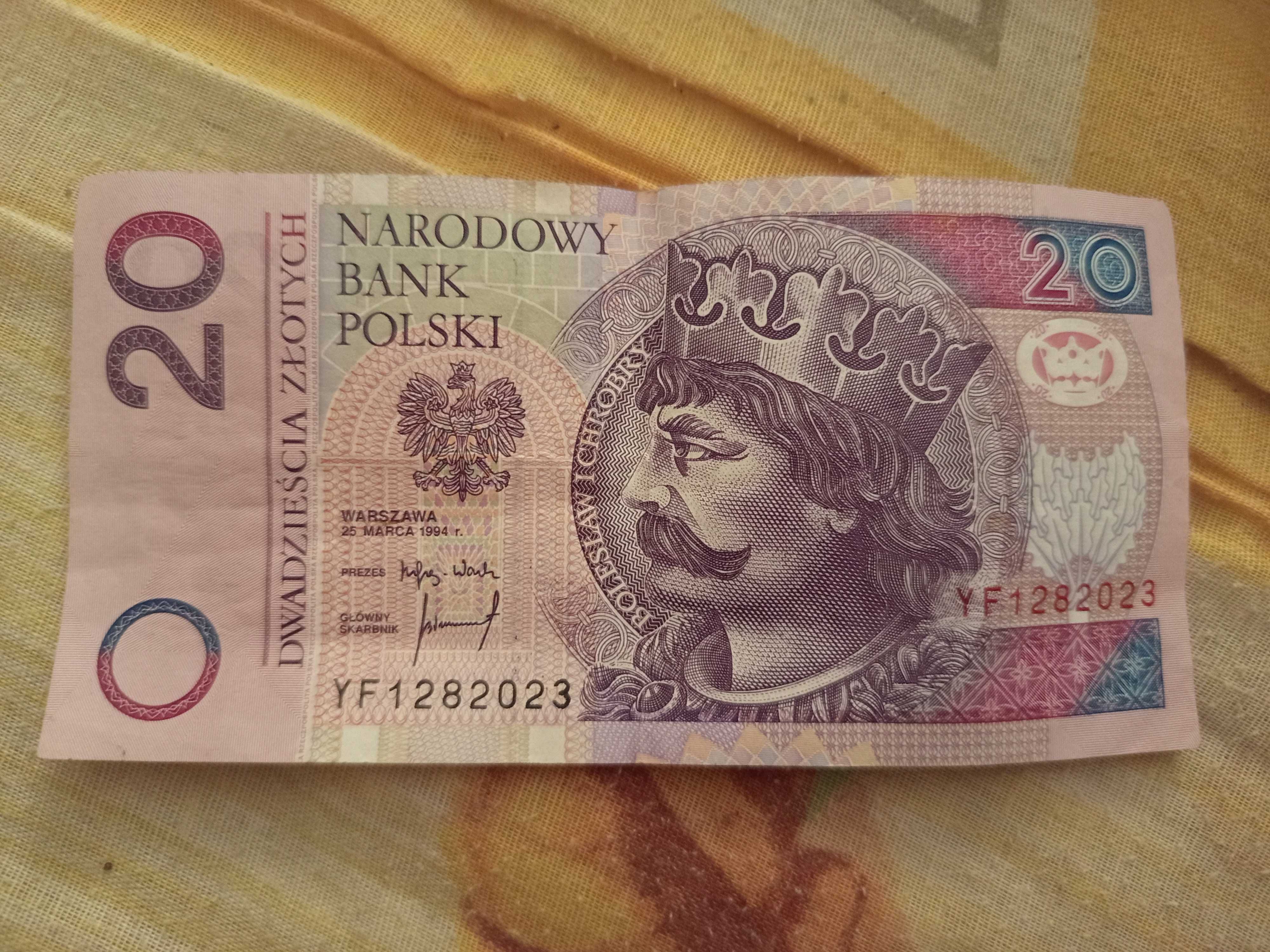 20 ZŁ. 1994 rok. seria ZASTĘPCZA YF. stan BDB.