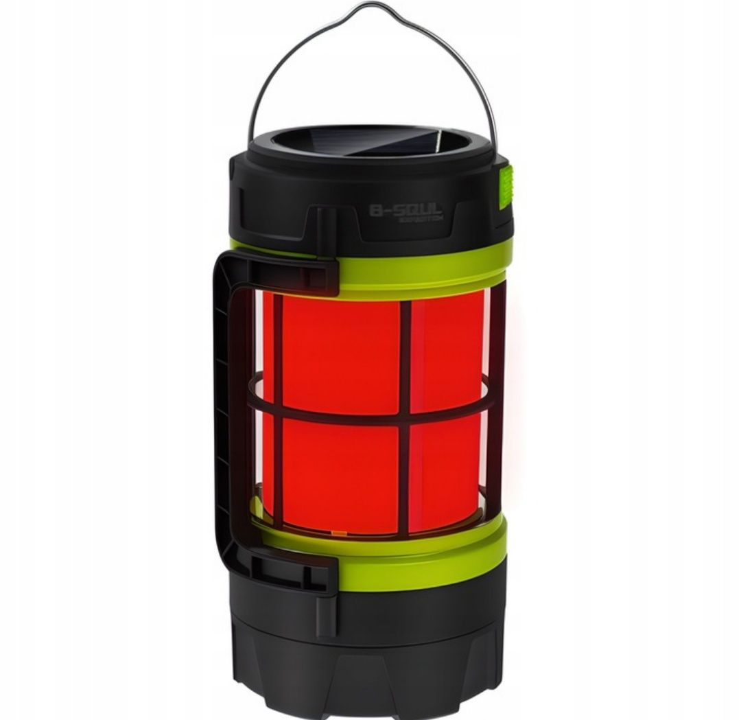 Latarka akumulatorowa solarna turystyczna 20W LED USB szperacz halogen