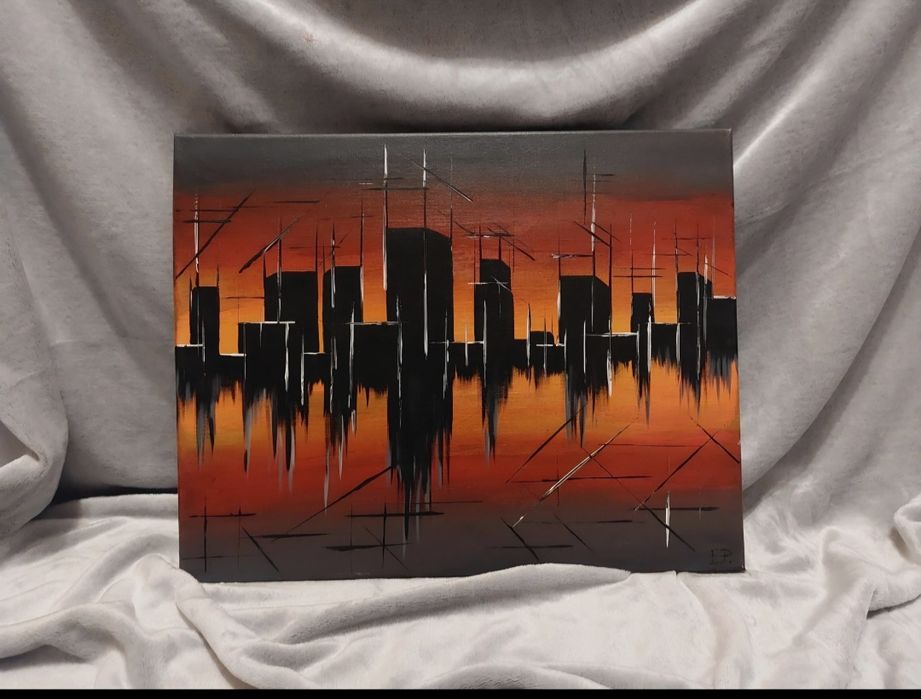 50x40 obraz ręcznie malowany akrylami