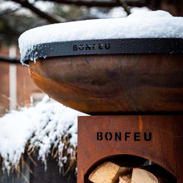 Braseiro com prancha BonBiza Open em Corten