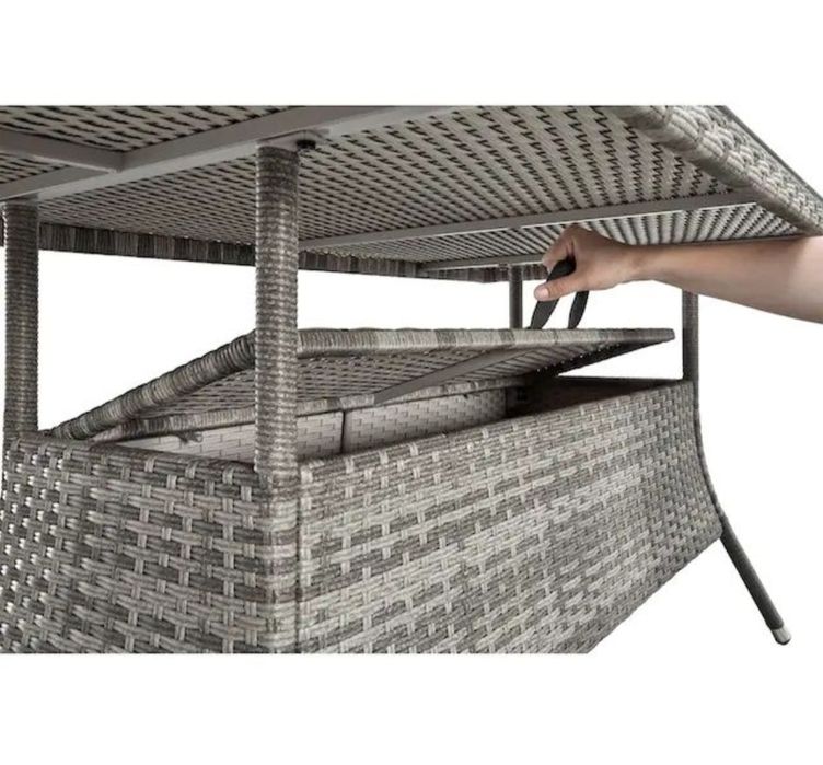 Meble ogrodowe BELLUNO stół + 6 krzeseł z poduszkami (2 rozkładane)