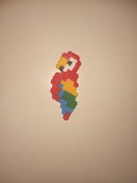 Papuga minecraft, pixelowa papuga pyssla hama