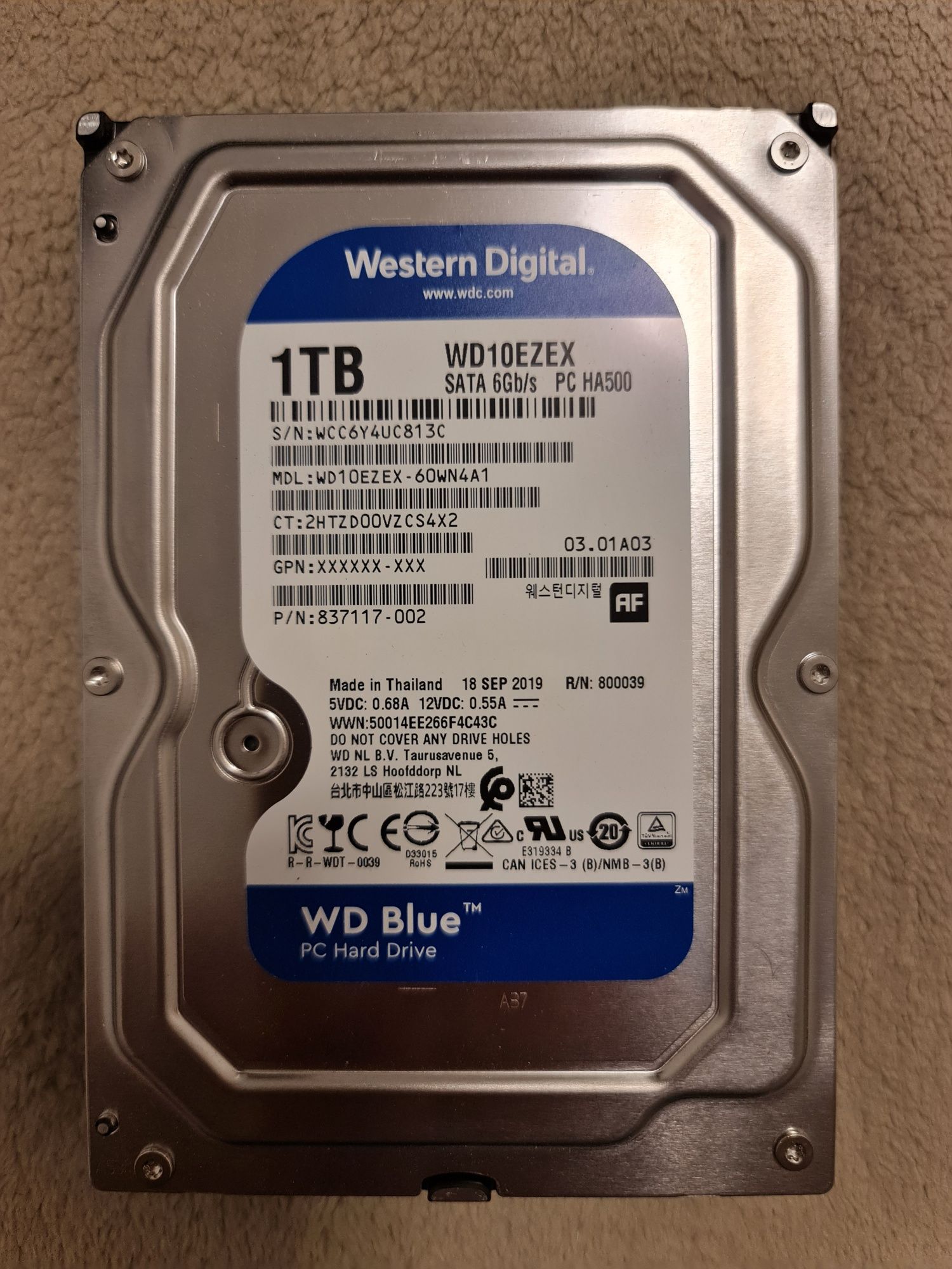 Discos HDD 1TB e 500GB 3.5