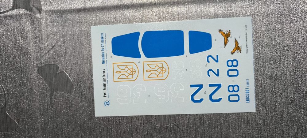 Декаль , наклейки для истребителя Су-27 УБ