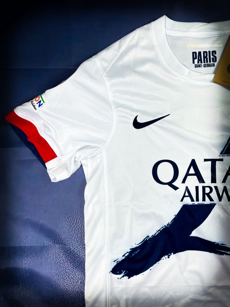 Ousmane Dembele Biała T-shirt «Nike» PSG Sportowa Koszulka UCL / S