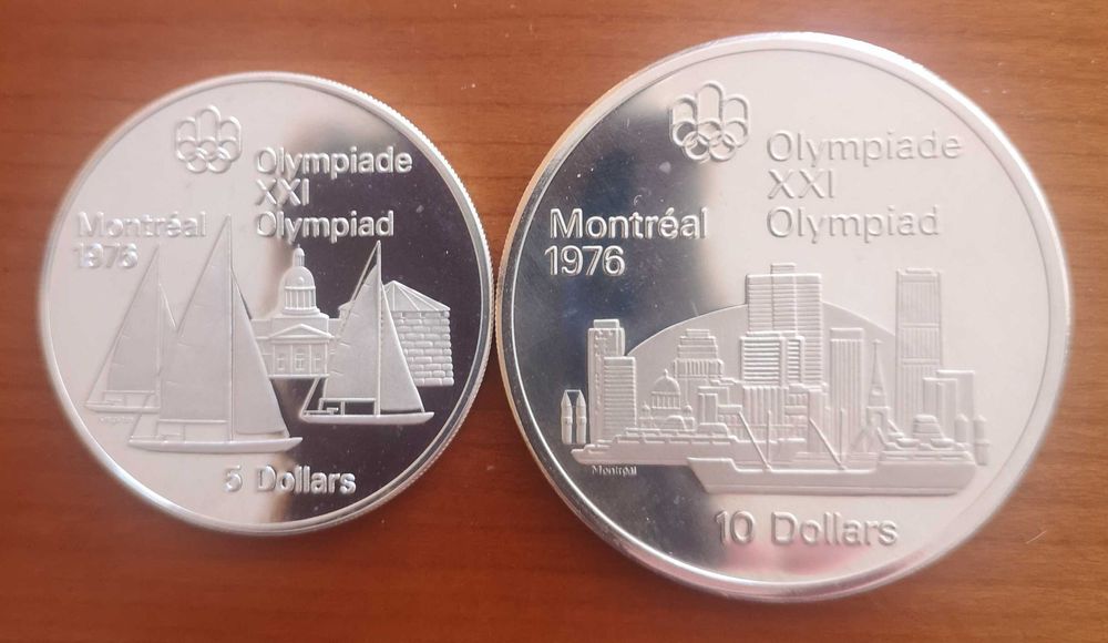 moedas prata proof 5 e 10 dollars Montreal 1976 (#2)
