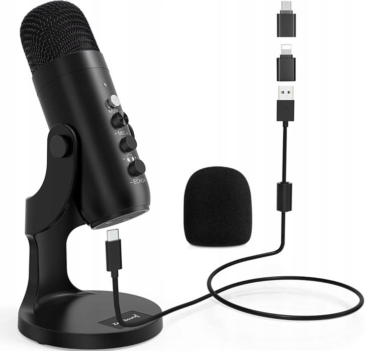 Mikrofon USB do gier nagrywania streamingu K66 czarny ZealSound