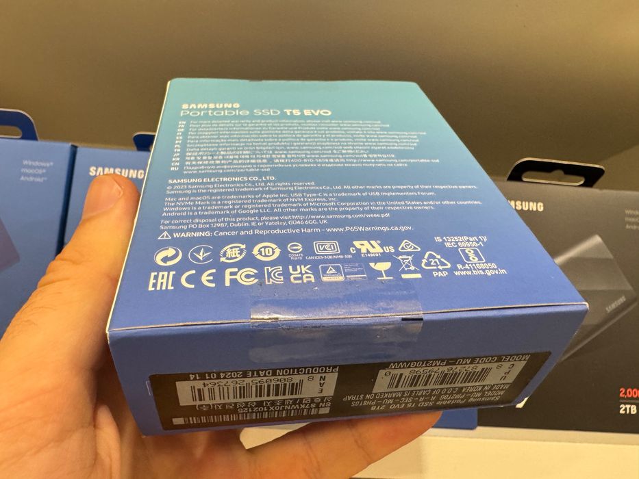 SSD накопичувач Samsung T5 EVO Gray 2 TB MU-PM2T0G Новий Магазин T7 T9