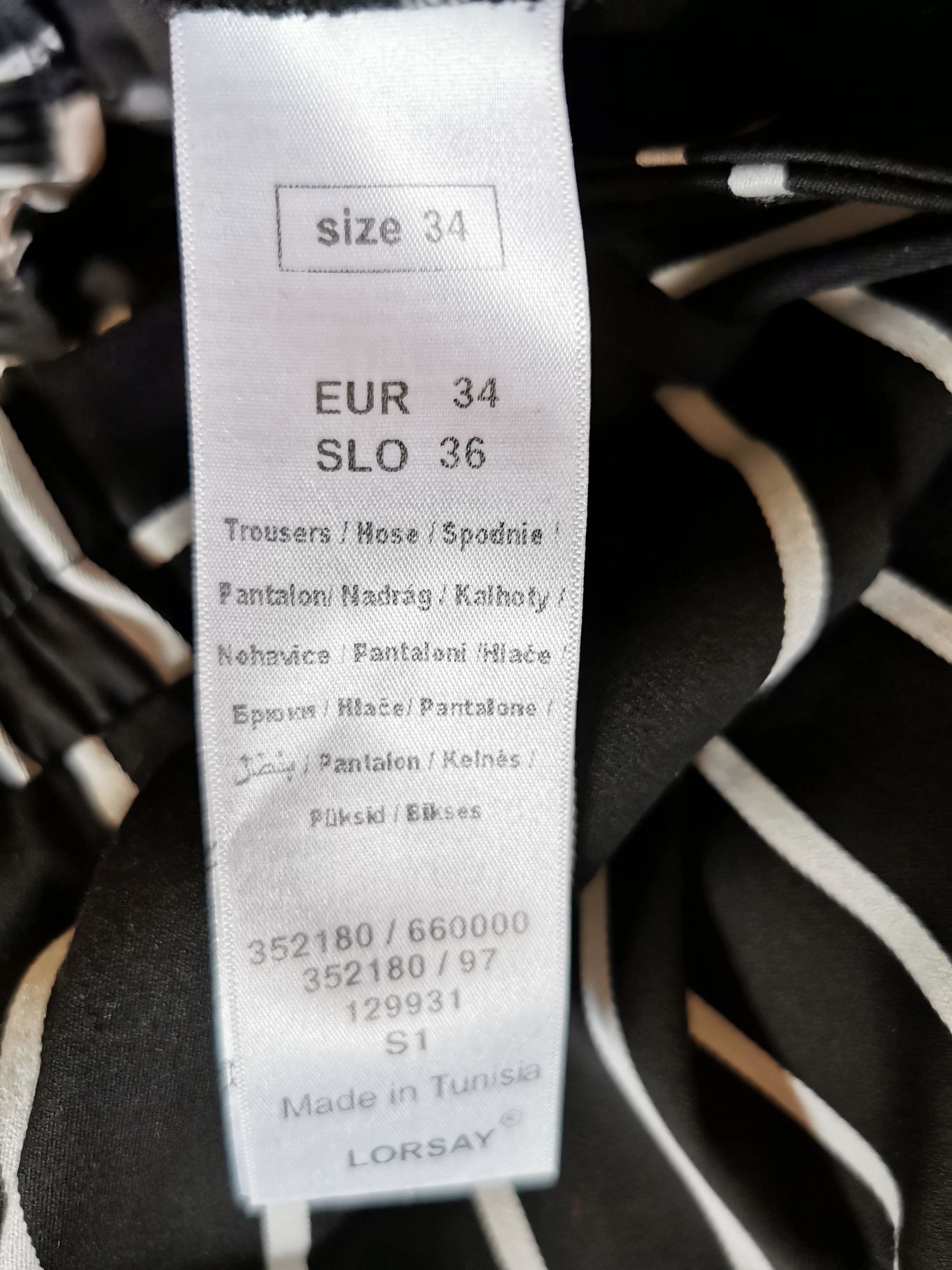 Spodnie Orsay 34 czarne w białe paski