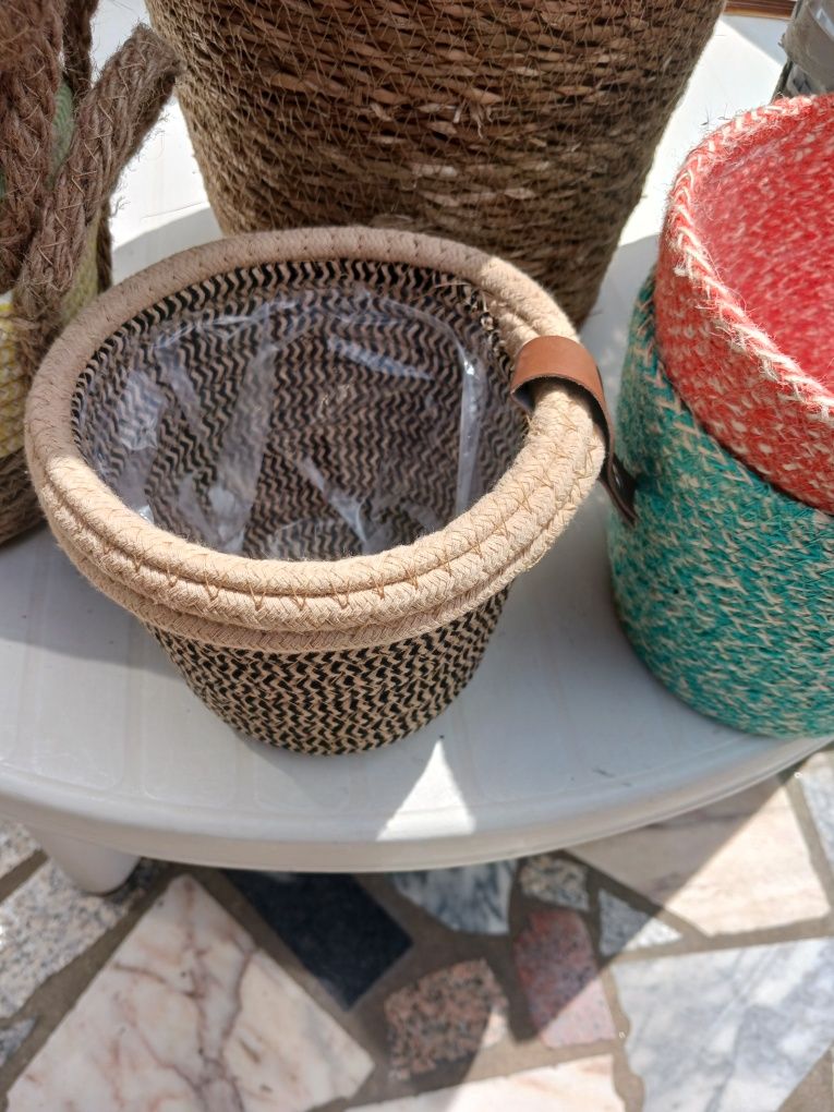 17 cestos para vasos forrados a plástico para vasos com plantas
