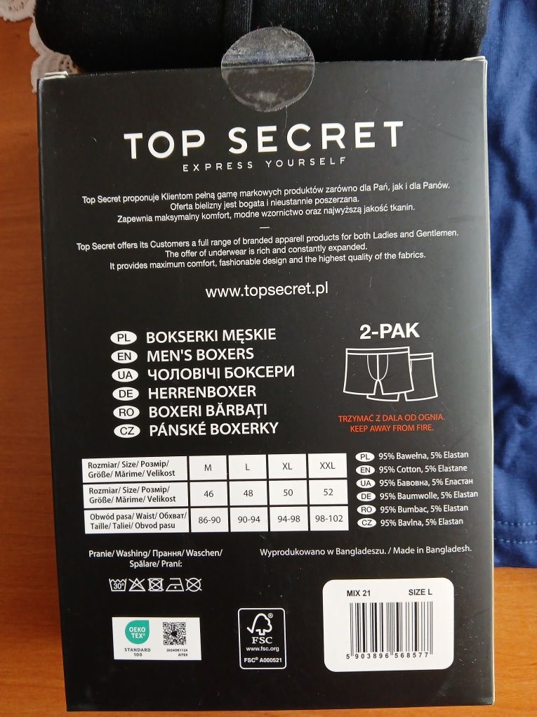 Bokserki męskie 2szt Campus i 2szt To- Secret