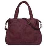 VERA PELLE torebka skórzana shopper vintage pleciona V652 c.bordowa