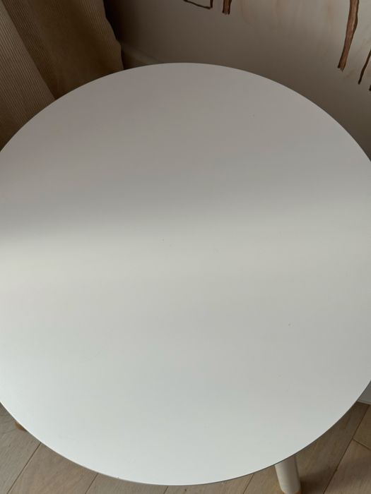 STOLIK DLA DZIECI BIAŁY OKRĄGŁY 43X60, Krzesło dziecięce x2
