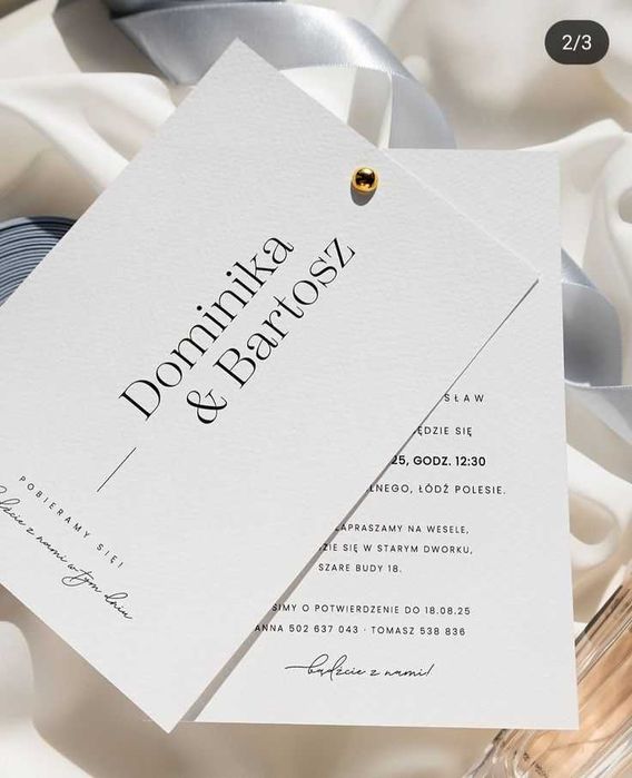 Zaproszenia na ślub, komunię, chrzest - Zaproszenie obrotowe