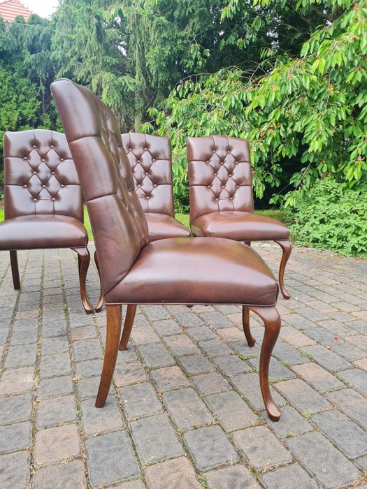 Krzesła skórzane zestaw 4szt. Krzesło stylowe