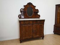 mahoniowa komoda z lustrem i marmurem 073102