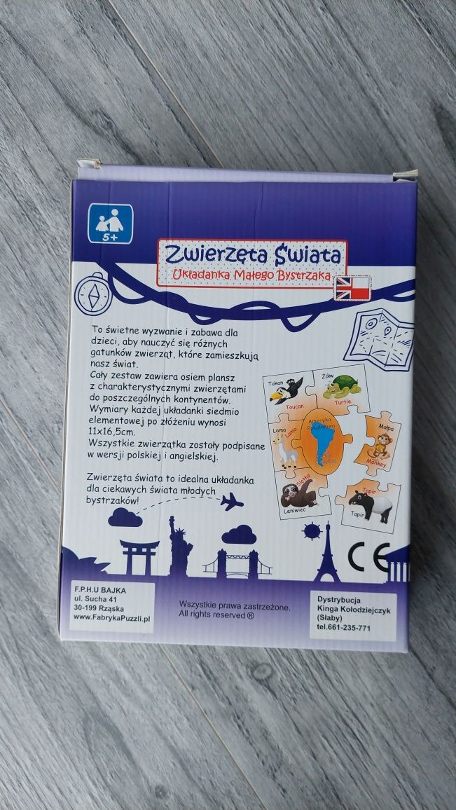 Puzzle Zwierzęta Świata