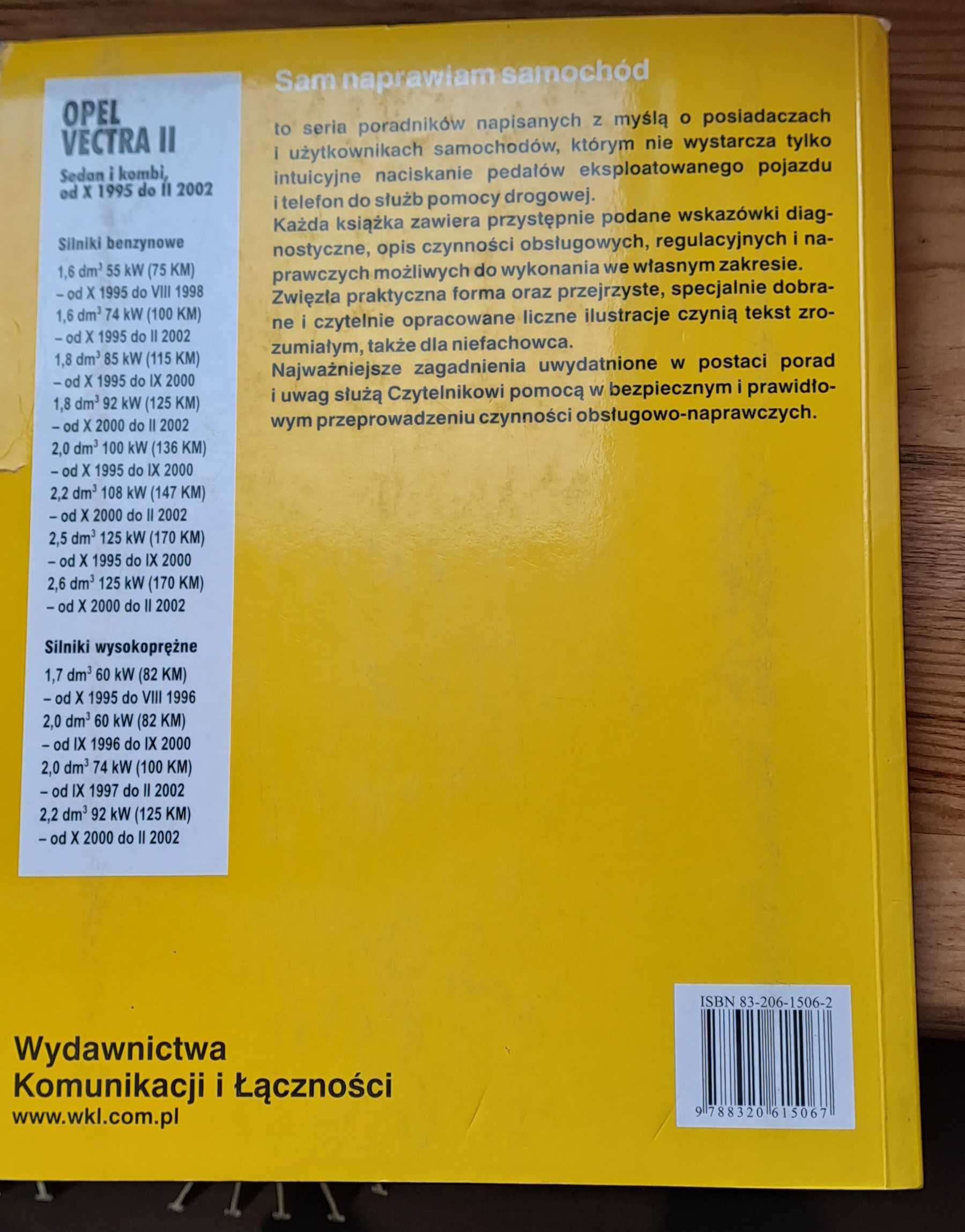 Opel Vectra b książka "Sam naprawiam samochód" WKŁ