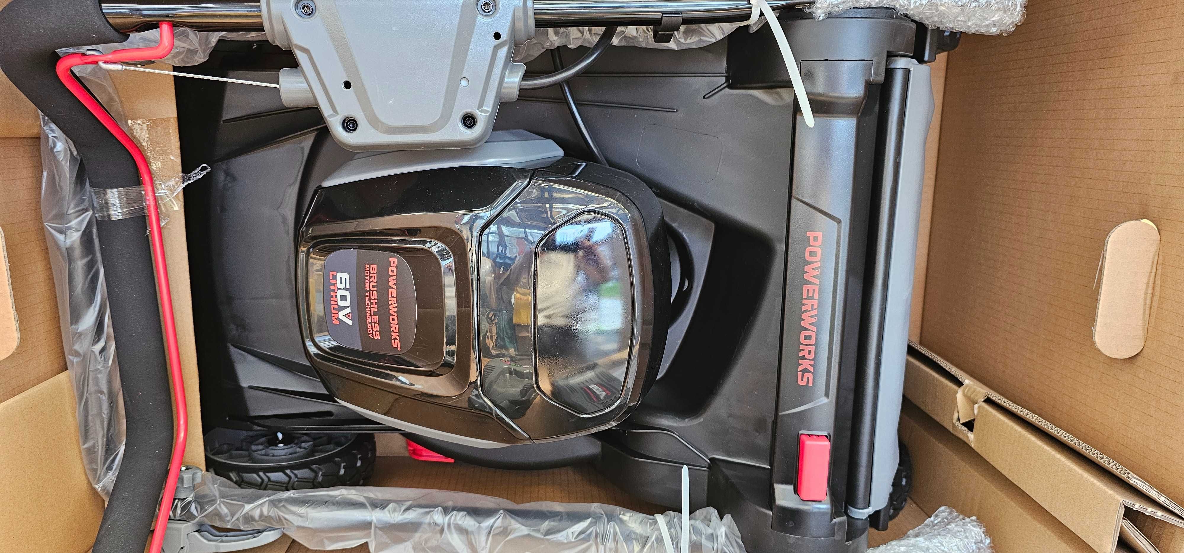 Kosiarka + podkaszarka akumulatorowa POWERWORKS 60V bateria, ładowarka