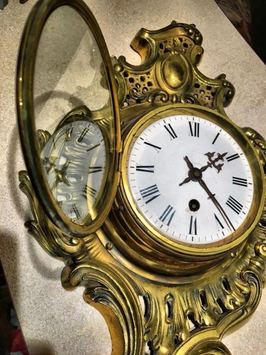 Годинник Часы Рококо Бронза Франція 19 ст. Антикварний.