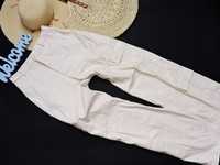 The Label Mars Skórzane spodnie wysoki stan szerokie kieszonki 42
