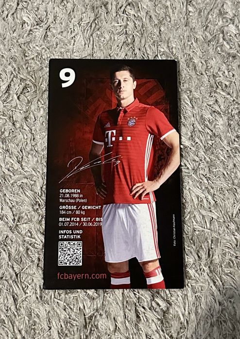 Postal Assinado Robert Lewandowski Bayern Munique