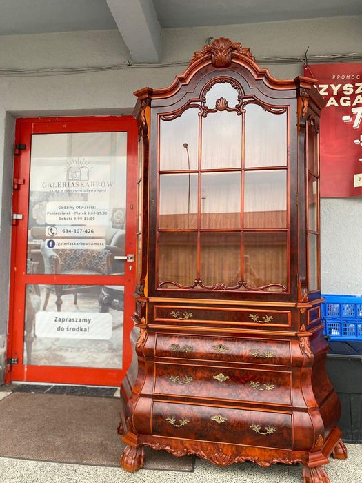 Stylowa Witryna z Niemiec | Komoda brzuchata + witryna DOWÓZ DO DOMU