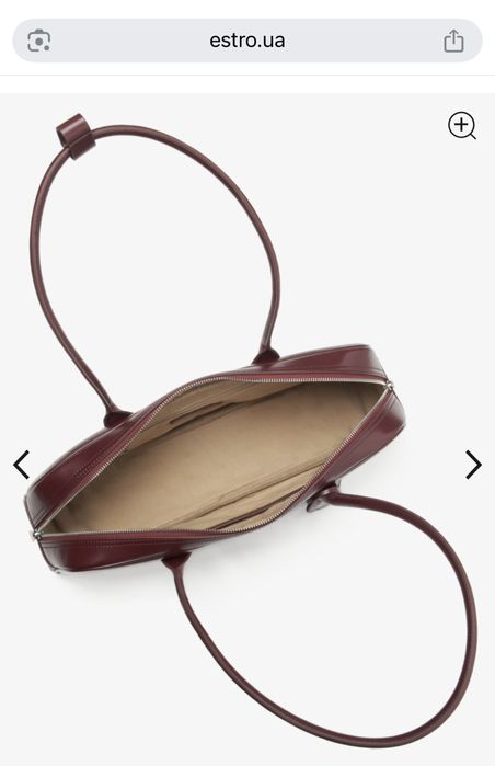 Шкіряна сумка estro бордового кольору