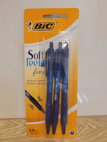 Długopisy Bic Soft Feel Click Grip Fine Niebieskie 3 szt