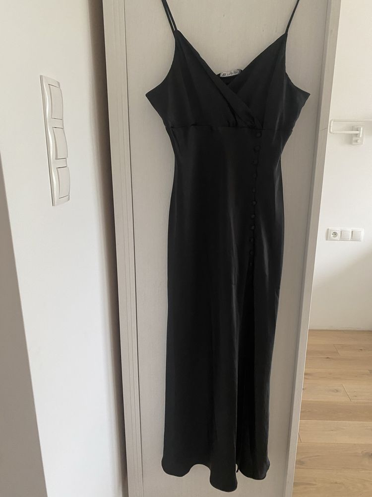 Zara czarna Elegancka sylwestrowo studniowkowa sukienka rozmiar XL