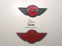 Emblema Símbolo Logotipo Capô/Mala Mini 115x50mm Preto/Vermelho
