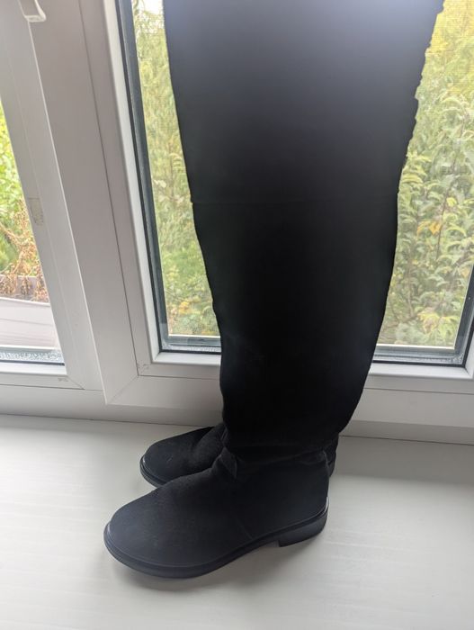 Ботфорди замша чорні