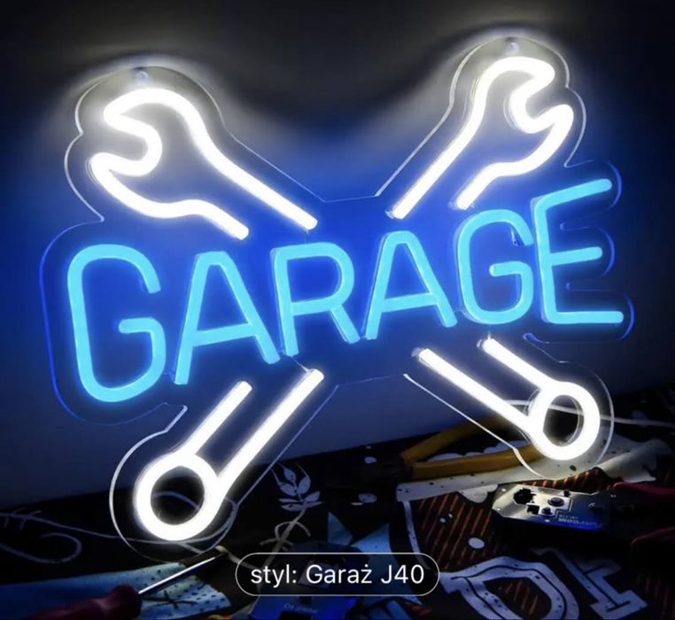 - 50% Promocja Neon Garage Duży piękny Lampka