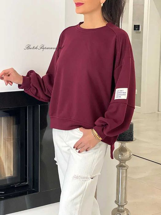 Bluza Azzara Italy Jasne Bordo