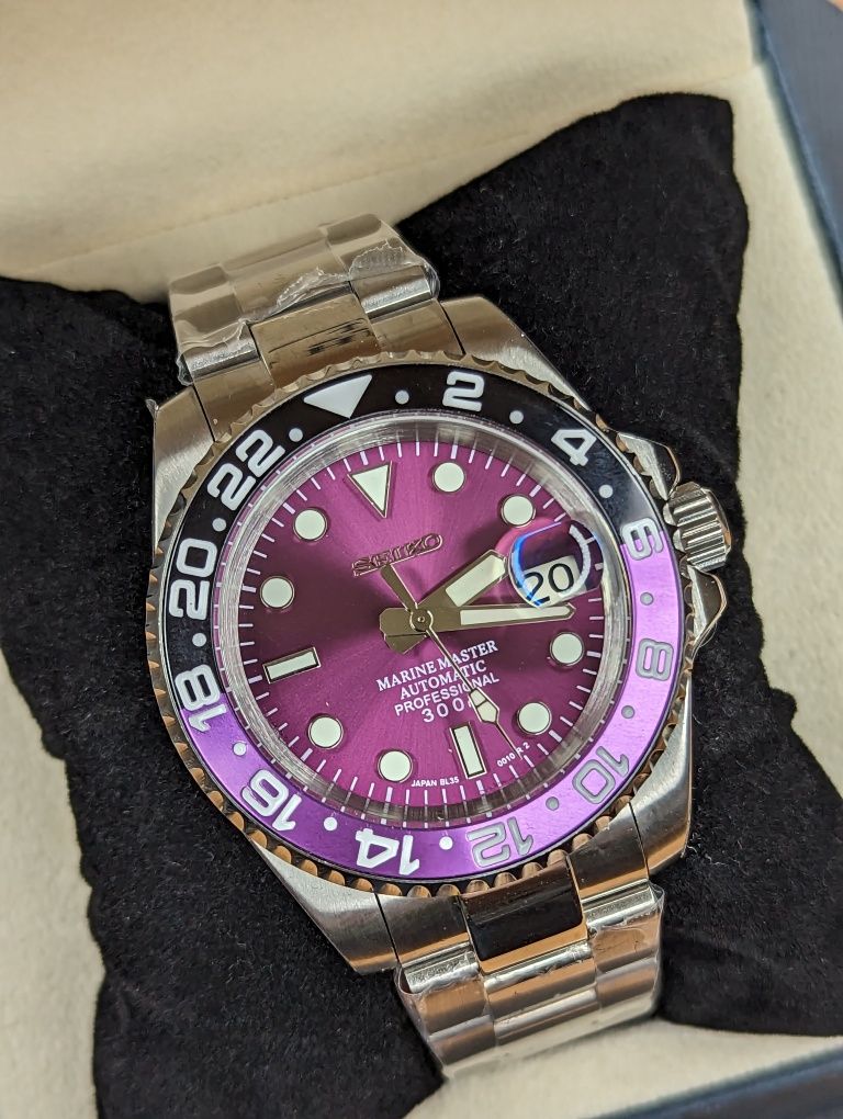 Seiko unicorn vel bakłażan mod piękny fiolet